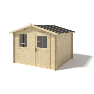 Abri de jardin en bois - 7.5m2 - 3x2.5m - Ep. 28mm - Couleur: naturel 2