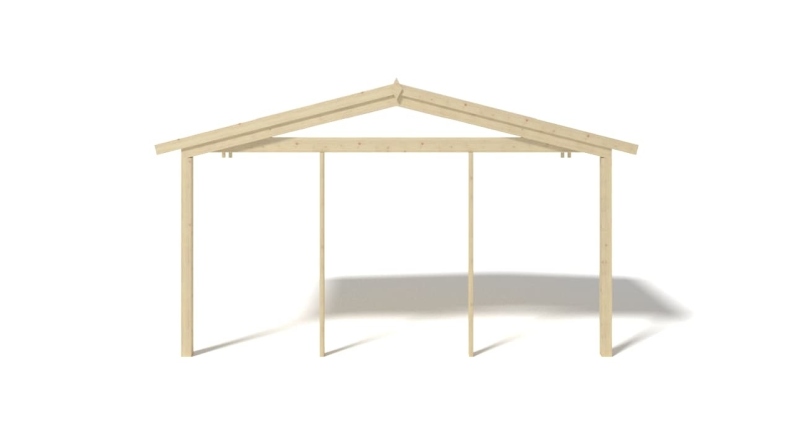Avant-toit en bois 4x2m pour le chalet de jardin 4m, couleur naturel