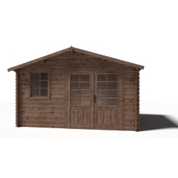 Abri de jardin en bois - 11.7m2 - 3.9x3m - Traité - Ep. 34mm - Couleur: 