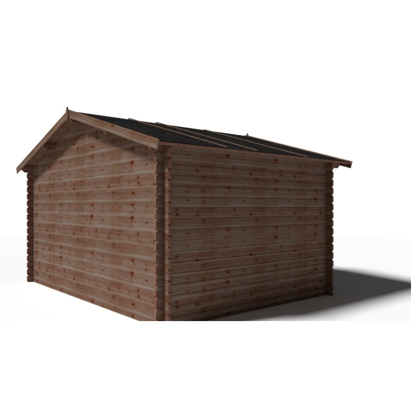 Abri de jardin en bois - 11.7m2 - 3.9x3m - Traité - Ep. 34mm - Couleur: 