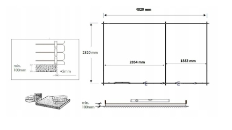 Abri de jardin en bois - 15m2 - 5x3m - Ep. 28mm - Couleur: naturel