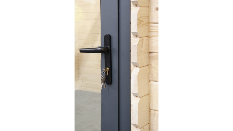 Abri de jardin en bois - 17.4m2 - 5.79x3m - Ep. 28mm - Couleur: naturel