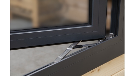 Abri de jardin en bois - 5x3 m + terrasse avec balustrade et avant-toit en bois - 25 m2