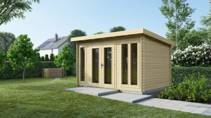 Abri de jardin en bois - 12m2 - 4x3m - Ep. 34mm - Couleur: naturel