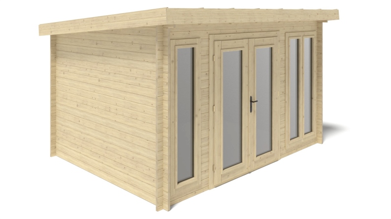 Abri de jardin en bois - 12m2 - 4x3m - Ep. 34mm - Couleur: naturel