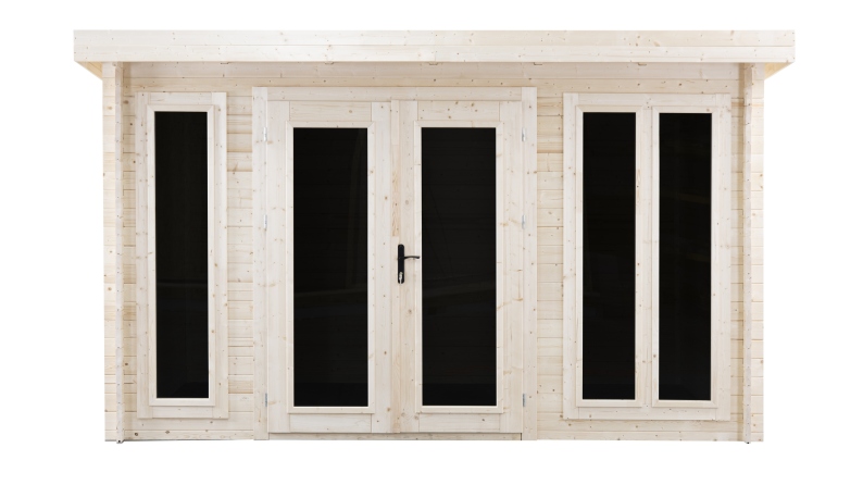 Abri de jardin en bois - 12m2 - 4x3m - Ep. 34mm - Couleur: naturel