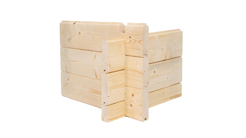 Abri de jardin en bois - 16m2 - 4x4m - Ep. 34mm - Couleur: naturel