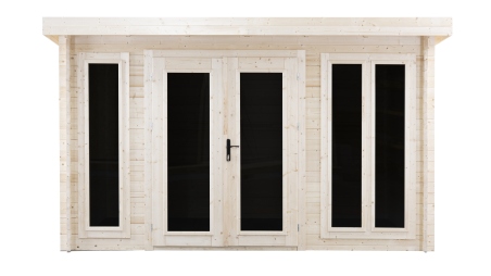 Abri de jardin en bois - 16m2 - 4x4m - Ep. 34mm - Couleur: naturel