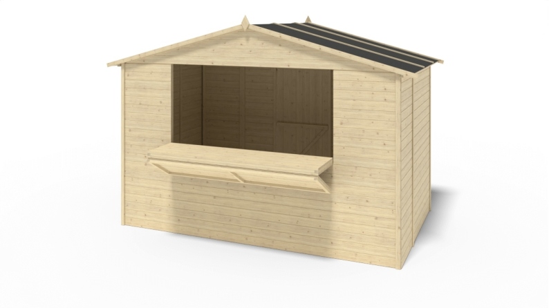 Kiosque/ stand de marché/ de vente 5.72 m2 - 3.11x1.84 m - 19 mm