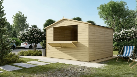 Kiosque/ stand de marché/ de vente 9.42 m2 - 3.11x3.03 m - 19 mm