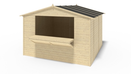 Kiosque/ stand de marché/ de vente 9.42 m2 - 3.11x3.03 m - 19 mm