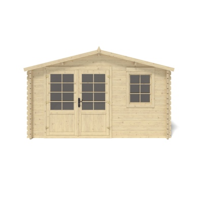 Abri de jardin en bois - 15.21m2 - 3.9x3.9m - Ep. 40mm - Couleur: naturel 2
