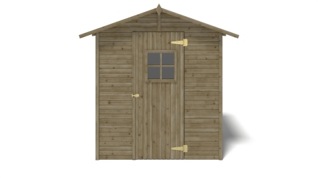 Abri de jardin en bois 2.17 m2 - 1.77x1.23 m - traité - Couleur: vert