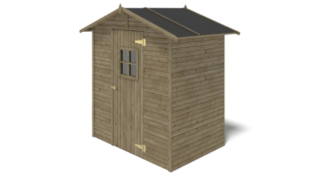 Abri de jardin en bois 2.17 m2 - 1.77x1.23 m - traité - Couleur: vert