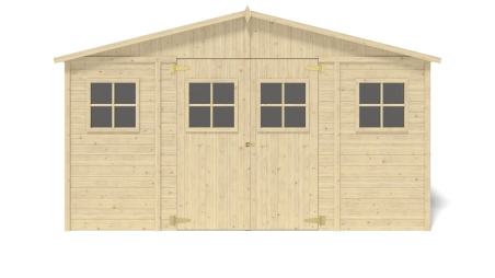 Abri de jardin en bois 11.88 m2 - 4x2.97 m - Couleur: naturel