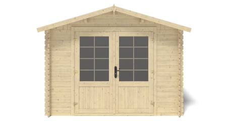 Abri de jardin en bois - 12m2 - 3x4m - Ep. 28mm - Couleur: naturel