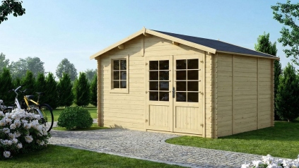Abri de jardin en bois - 12m2 - 4x3m - Ep. 28mm - Couleur: naturel