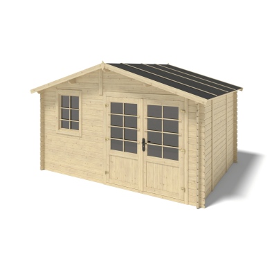 Abri de jardin en bois - 12m2 - 4x3m - Ep. 28mm - Couleur: naturel 2