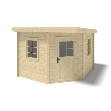 Abri de jardin en bois - 8m2 - 3x3m - Ep. 28mm - Couleur: naturel 2
