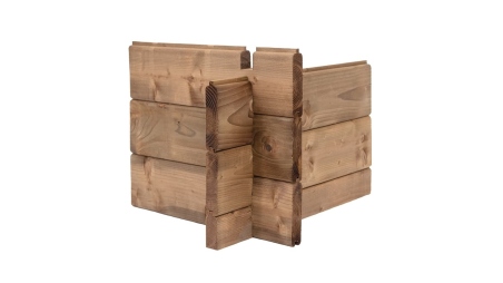 Abri de jardin en bois - 4.5m2 - 1.5x3m - Traité - Ep. 28mm - Couleur: marron