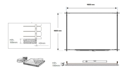 Abri de jardin en bois - 25m2 - 5x5m - Traité - Ep. 40mm - Couleur: vert