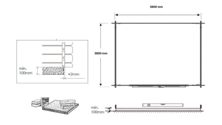 Abri de jardin en bois - 16m2 - 4x4m - Traité - Ep. 40mm - Couleur: vert