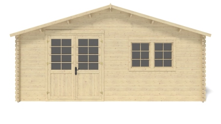 Abri de jardin en bois - 30m2 - 6x5m - Ep. 40mm - Couleur: naturel