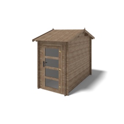 Abri de jardin en bois - 1.5x3 m avec extension de 4x2.76 m - 15.56 m²- Traité