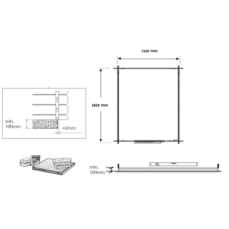 Abri de jardin en bois - 1.5x3 m avec extension de 4x2.76 m - 15.56 m²- Traité