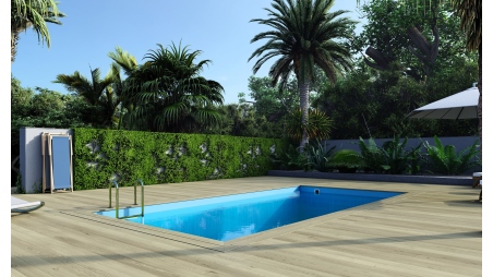 Piscine en bois Aqua 7x3.75 - H.1.45 m fixations à sceller