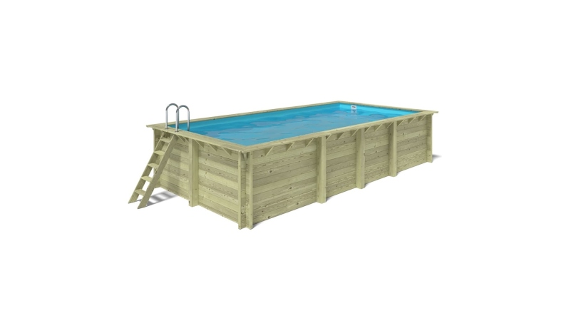 Piscine en bois Aqua 7x3.75 - H.1.45 m fixations à sceller
