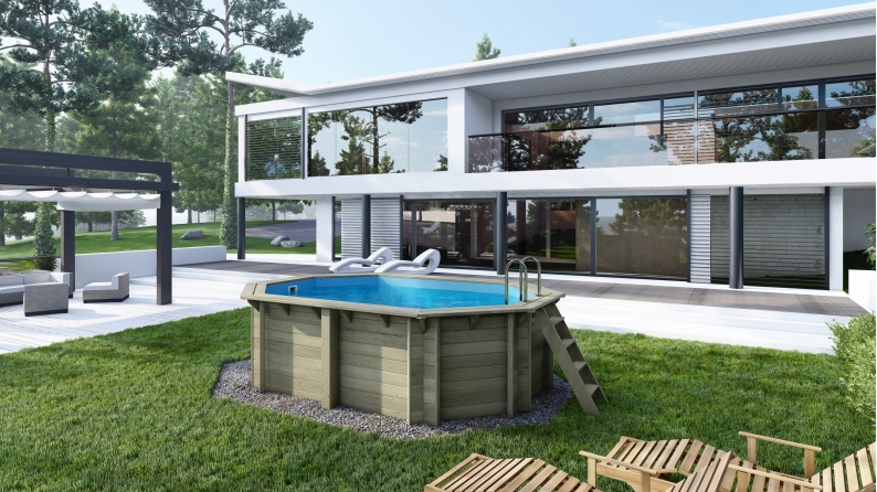 Piscine en bois Nemo 4.3x3 - H.1.18 m fixations à visser