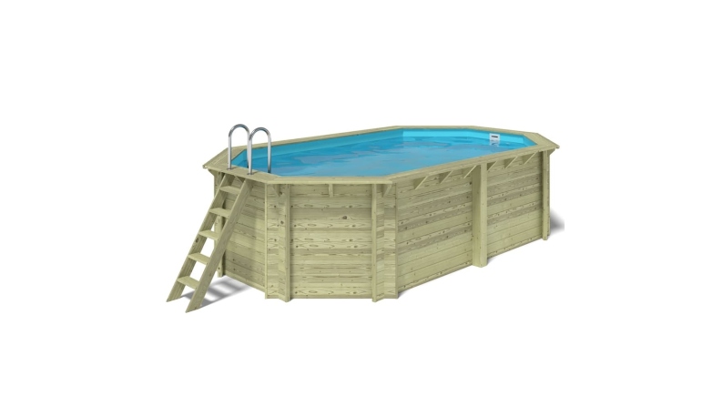 Piscine en bois Nemo 5.79x3.49 - H.1.45 m cadre en métal, sans dalle béton