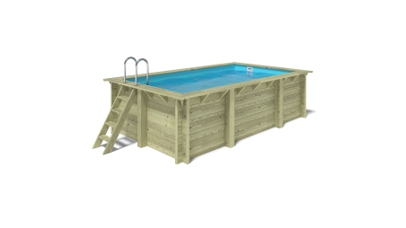 Piscine en bois Aqua 4.65x2.85 - H.1.24 m cadre en métal, sans dalle béton