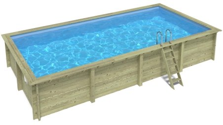 Piscine en bois Aqua 8.5x4.35 - H.1.45 m fixations à visser