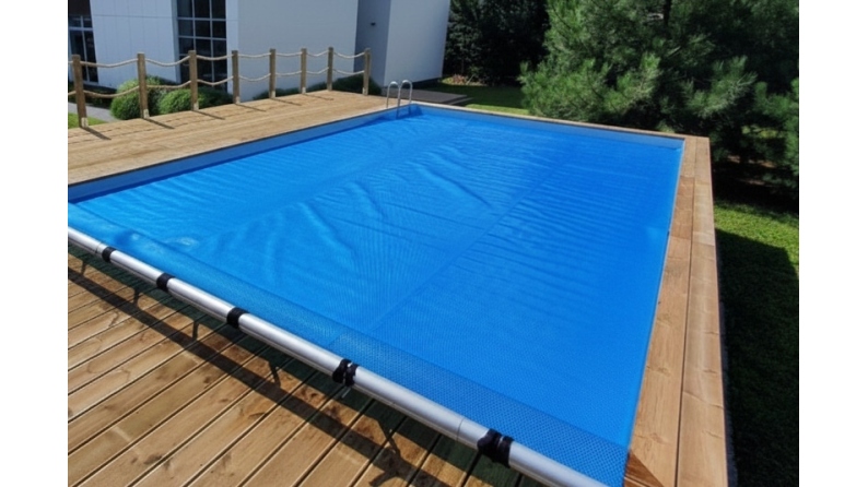 Bâche à bulles d'été 4.21 x 2.41 m pour piscine BAS7306