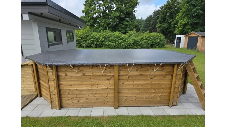 Bâche d'hiver  8.66 x 4.51 m pour piscine BAS7309