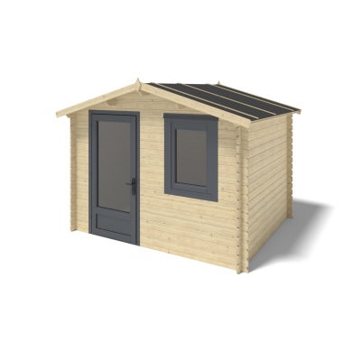 Abri de jardin en bois - 7.5m2 - 3x2.5m - Ep. 28mm - Couleur: naturel 2