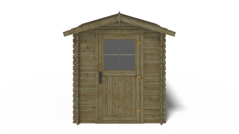 Abri de jardin en bois - 4.75m2 - 1.9x2.5m - Traité - Ep. 28mm - Couleur: vert