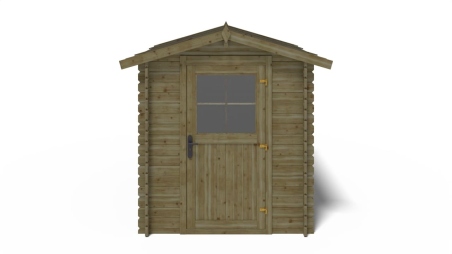 Abri de jardin en bois - 4.75m2 - 1.9x2.5m - Traité - Ep. 28mm - Couleur: vert