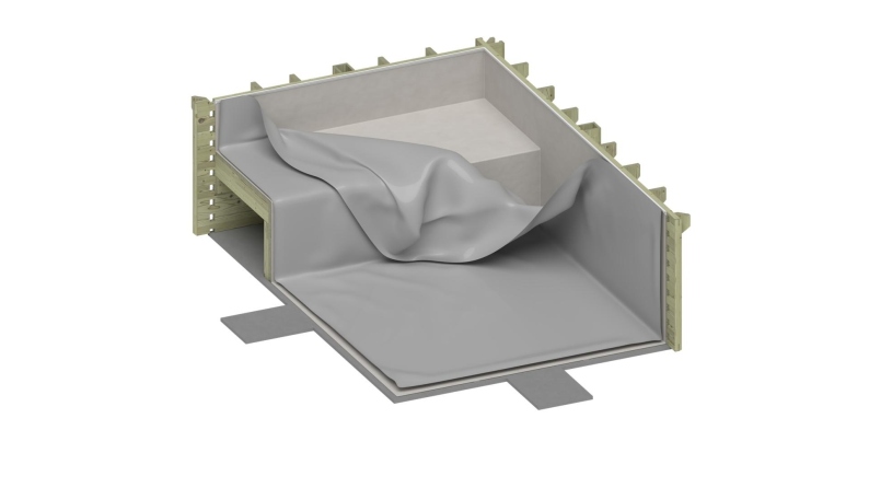 Liner 0.75 mm, gris clair, pour piscine Nemo avec plage immergée BAS7303