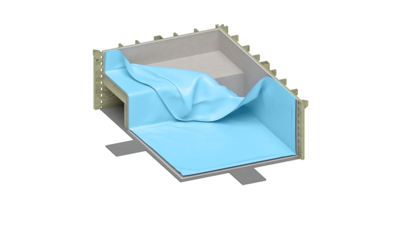 Liner 0.75 mm, gris clair, pour piscine Nemo avec plage immergée BAS7304