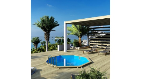 Piscine CORAL 3.25 x 3.25 - H.1.18 m, bleu pâle, autoportante - sans dalle