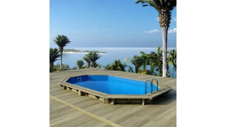 Piscine NEMO 4.3 x 3 - H.1.18 m, bleu pâle, cadre en métal - sans dalle