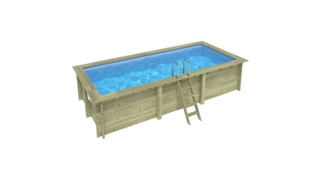 Piscine AQUA 6.1 x 2.85 - H.1.31 m, bleu pâle, cadre en métal - sans dalle