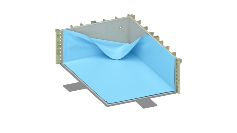 Piscine AQUA 7 x 3.75 - H.1.45 m, bleu pâle, fixations à visser