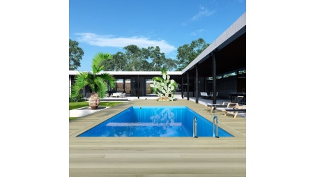 Piscine AQUA 8.5 x 4.35 - H.1.45 m, bleu pâle, cadre en métal - sans dalle