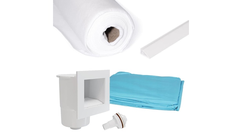 Piscine AQUA 8.5 x 4.35 - H.1.45 m, bleu pâle, cadre en métal - sans dalle