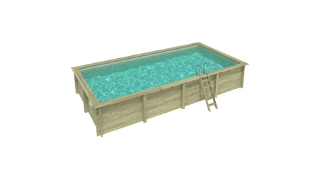 Piscine AQUA 8.5 x 4.35 - H.1.45 m, sable, cadre en métal - sans dalle
