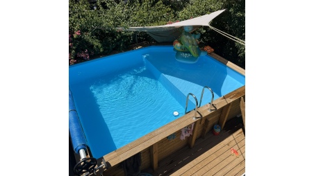 Piscine NEMO 4.3 x 3 - H.1.18 m avec plage, sable, cadre en métal - sans dalle